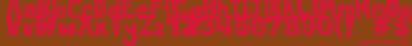 DjbMessInMyHead Font – Red Fonts on Brown Background
