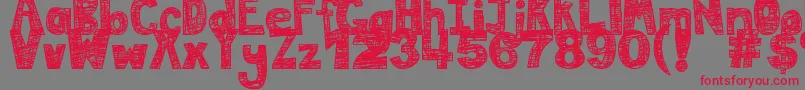 DjbMessInMyHead Font – Red Fonts on Gray Background