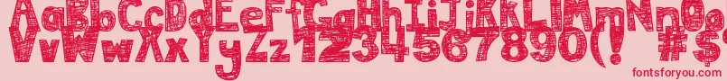 fuente DjbMessInMyHead – Fuentes Rojas Sobre Fondo Rosa