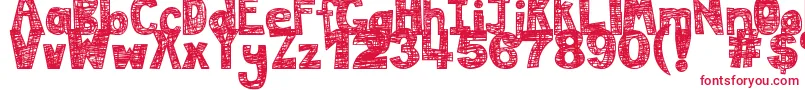 DjbMessInMyHead Font – Red Fonts on White Background