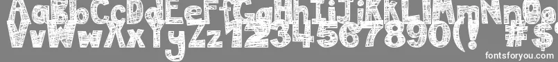 フォントDjbMessInMyHead – 灰色の背景に白い文字