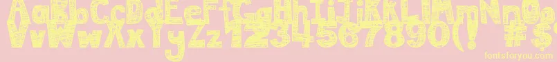 Więcej informacji o czcionce DjbMessInMyHead Czcionka DjbMessInMyHead – żółte czcionki na różowym tle