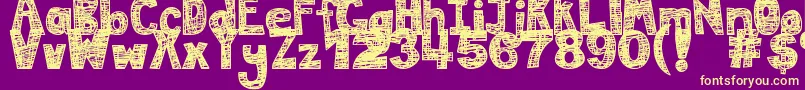 DjbMessInMyHead Font – Yellow Fonts on Purple Background