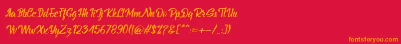 BillyTheGangItalic Font – Orange Fonts on Red Background