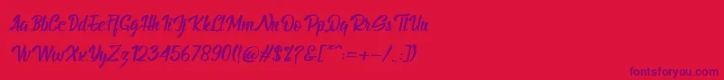 BillyTheGangItalic Font – Purple Fonts on Red Background