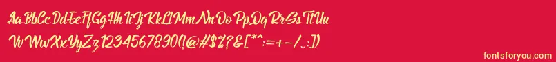 BillyTheGangItalic Font – Yellow Fonts on Red Background