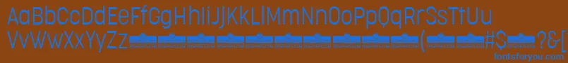 Подробнее о шрифте CocogooseCondensedUltralightTrial Шрифт CocogooseCondensedUltralightTrial – синие шрифты на коричневом фоне