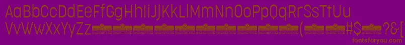 CocogooseCondensedUltralightTrial-Schriftart – Braune Schriften auf violettem Hintergrund