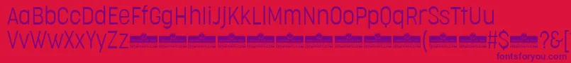 Police CocogooseCondensedUltralightTrial – polices violettes sur fond rouge