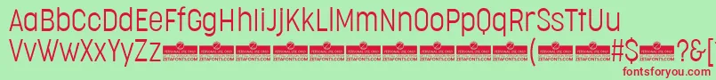Шрифт CocogooseCondensedUltralightTrial – красные шрифты на зелёном фоне