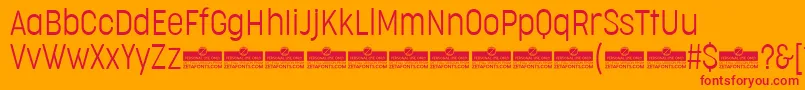 Police CocogooseCondensedUltralightTrial – polices rouges sur fond orange