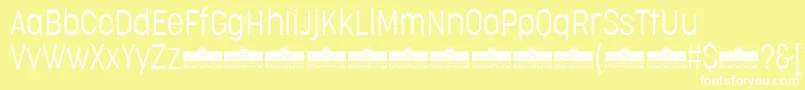 CocogooseCondensedUltralightTrial Font – White Fonts on Yellow Background