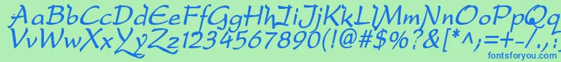 DfdroBi Font – Blue Fonts on Green Background