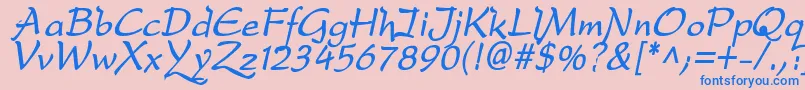 DfdroBi Font – Blue Fonts on Pink Background