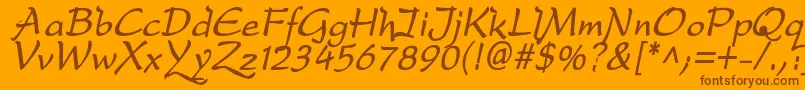 DfdroBi Font – Brown Fonts on Orange Background