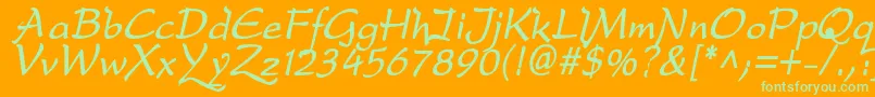 DfdroBi Font – Green Fonts on Orange Background