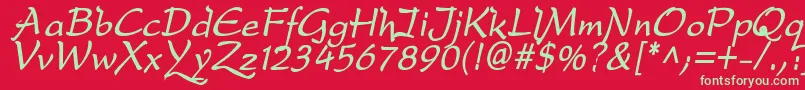 DfdroBi Font – Green Fonts on Red Background