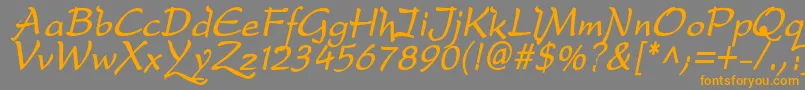 DfdroBi Font – Orange Fonts on Gray Background