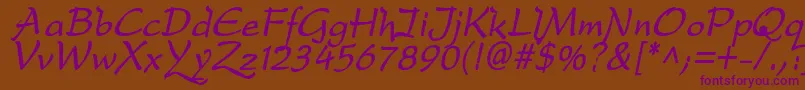 DfdroBi Font – Purple Fonts on Brown Background