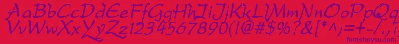 DfdroBi Font – Purple Fonts on Red Background