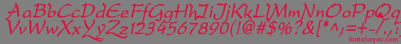 DfdroBi Font – Red Fonts on Gray Background