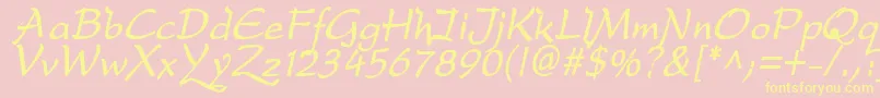 DfdroBi Font – Yellow Fonts on Pink Background