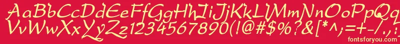 DfdroBi Font – Yellow Fonts on Red Background