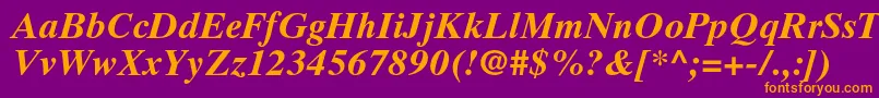 TimestenltstdBolditalic Font – Orange Fonts on Purple Background