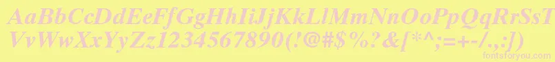 TimestenltstdBolditalic Font – Pink Fonts on Yellow Background