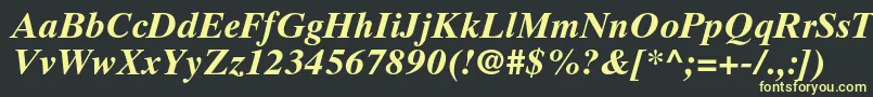 フォントTimestenltstdBolditalic – 黒い背景に黄色の文字