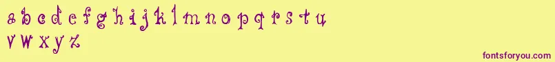 Cffredostyle Font – Purple Fonts on Yellow Background