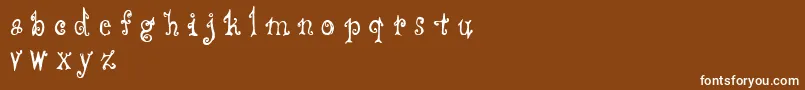 フォントCffredostyle – 茶色の背景に白い文字