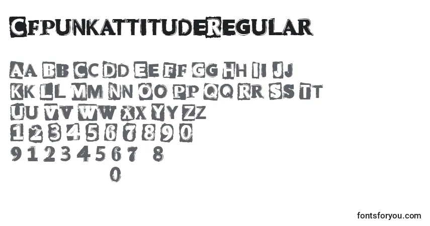 Czcionka CfpunkattitudeRegular – alfabet, cyfry, specjalne znaki