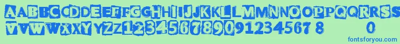 CfpunkattitudeRegular Font – Blue Fonts on Green Background