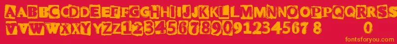 CfpunkattitudeRegular Font – Orange Fonts on Red Background