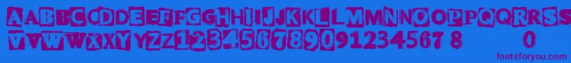 CfpunkattitudeRegular Font – Purple Fonts on Blue Background