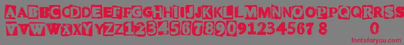 CfpunkattitudeRegular Font – Red Fonts on Gray Background