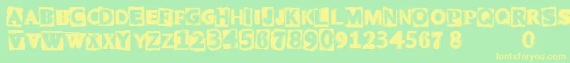 CfpunkattitudeRegular Font – Yellow Fonts on Green Background