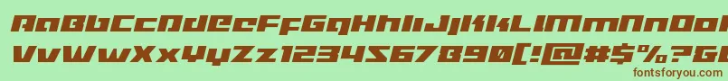 Turbochargelightital Font – Brown Fonts on Green Background