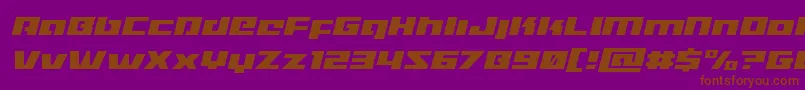 Turbochargelightital Font – Brown Fonts on Purple Background