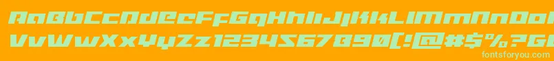 Turbochargelightital Font – Green Fonts on Orange Background
