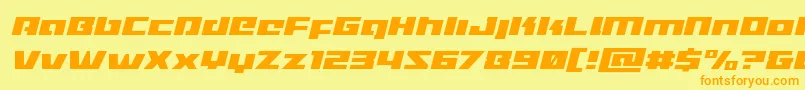 Turbochargelightital Font – Orange Fonts on Yellow Background