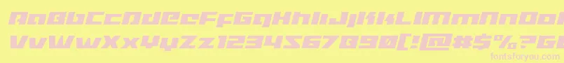 フォントTurbochargelightital – ピンクのフォント、黄色の背景