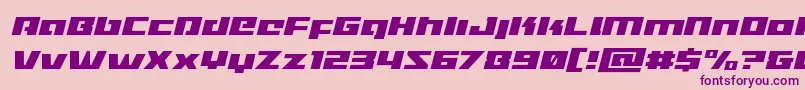 Turbochargelightital Font – Purple Fonts on Pink Background