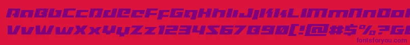 Weitere Informationen zur Turbochargelightital-Schriftart Turbochargelightital-Schriftart – Violette Schriften auf rotem Hintergrund