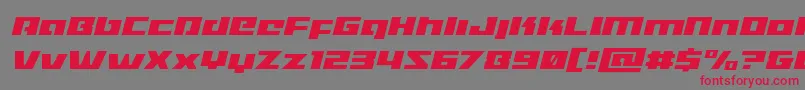 Turbochargelightital Font – Red Fonts on Gray Background
