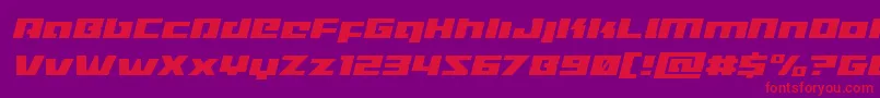 Turbochargelightital Font – Red Fonts on Purple Background