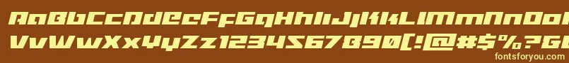 Turbochargelightital-fontti – keltaiset fontit ruskealla taustalla