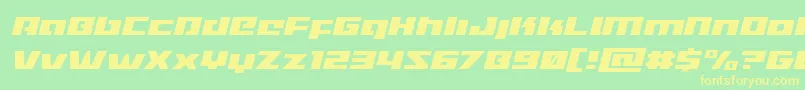 Turbochargelightital Font – Yellow Fonts on Green Background