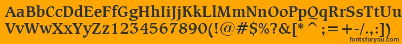 CaxtonBoldBt-Schriftart – Schwarze Schriften auf orangefarbenem Hintergrund